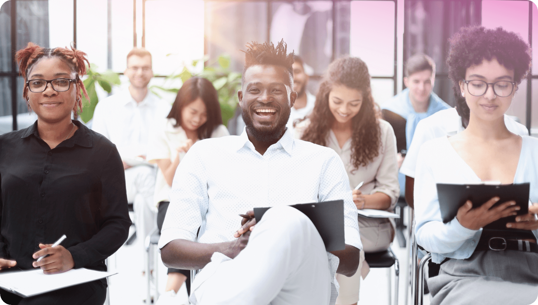 Background showing person with colorful sticky notes