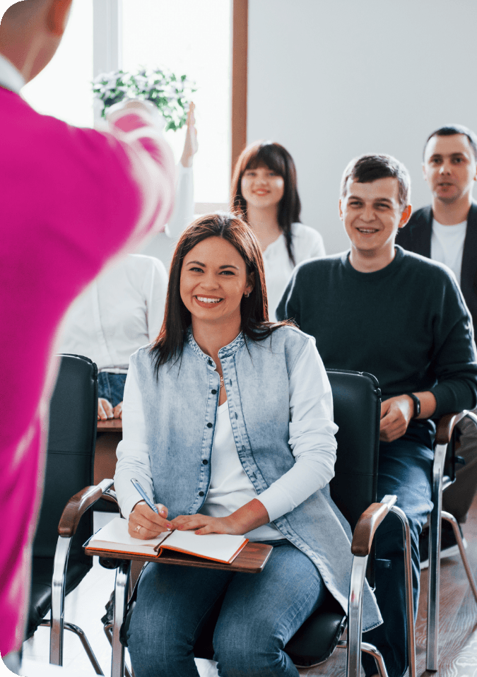 Professional training environment with diverse team